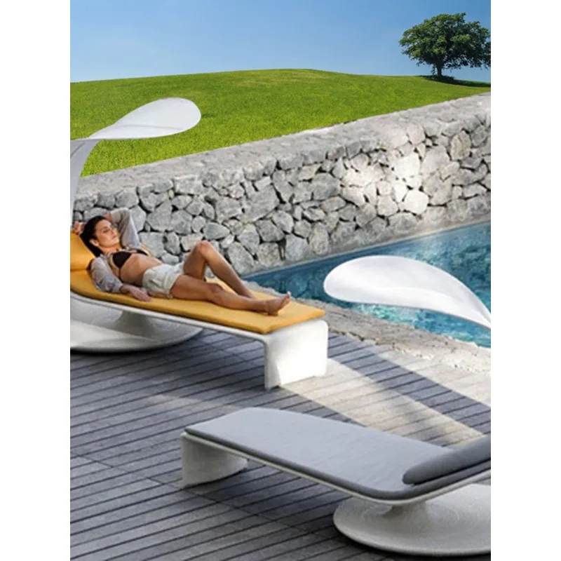Outdoor bed, swimming pool, beach loungers, courtyard, outdoor leisure terrace, rattan backrest creative, bed