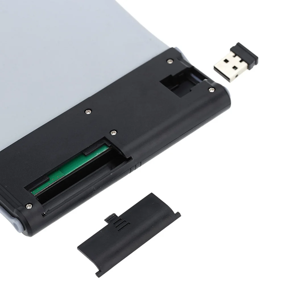 

2.4G 107 Key USB Wireless Keyboard Supports PC + Flexible Foldable Silicone Waterproof without (Black)