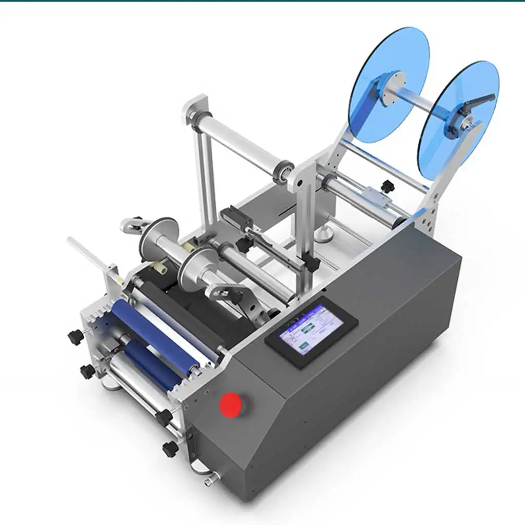 

%e FORAutomatic Electric QR Code Labeling Machine with Laser Printer Sticker Core Motor Components for Bottle Date Coding&