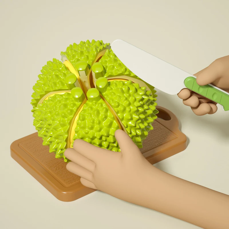 Peelable simulation durian, decompression, cutting, and joy fruit and vegetable children's kitchen toys