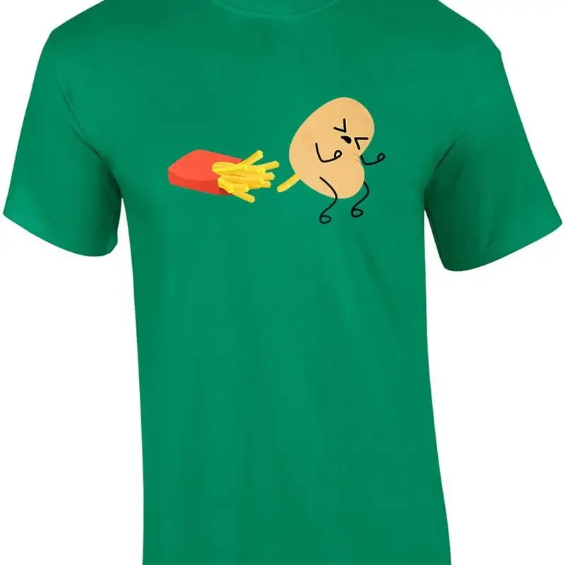 Potato pooping out french fry How fries are made funny pun t shirt