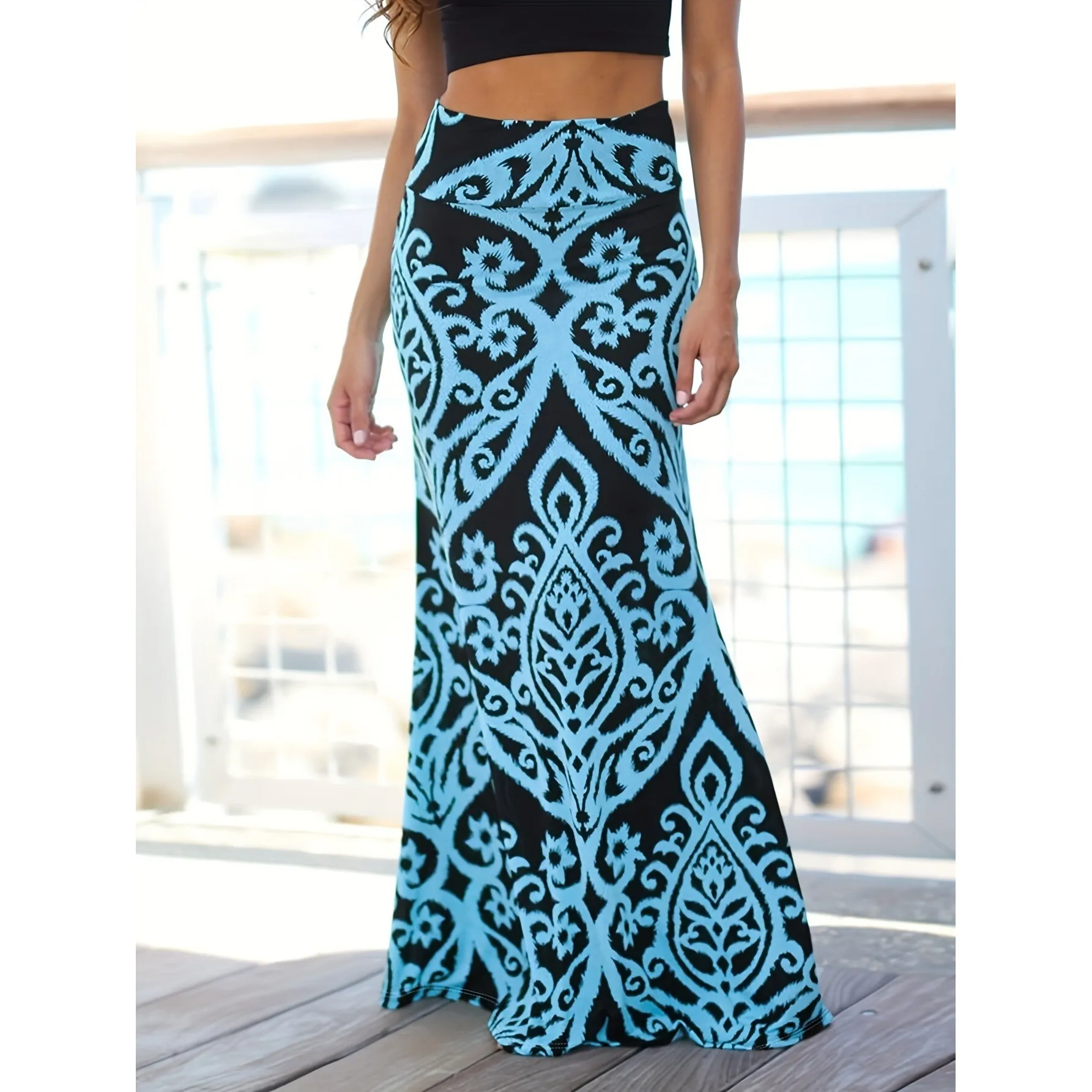 

Tribal Print Mermaid Skirt Women's Fashion Half-length Skirts Fish Tail Skirts Cross-Border Neutral Other Materials 100%