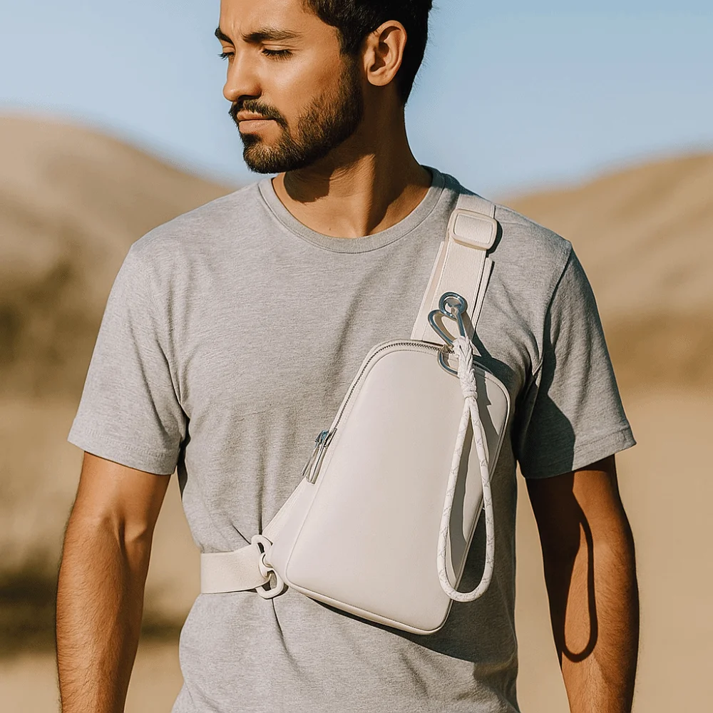 

Casual Men's Chest Bag Adjustable Strap Large Capacity Nylon Sling Shoulder Bag Multifunctional Waterproof Sport Messenger Bag