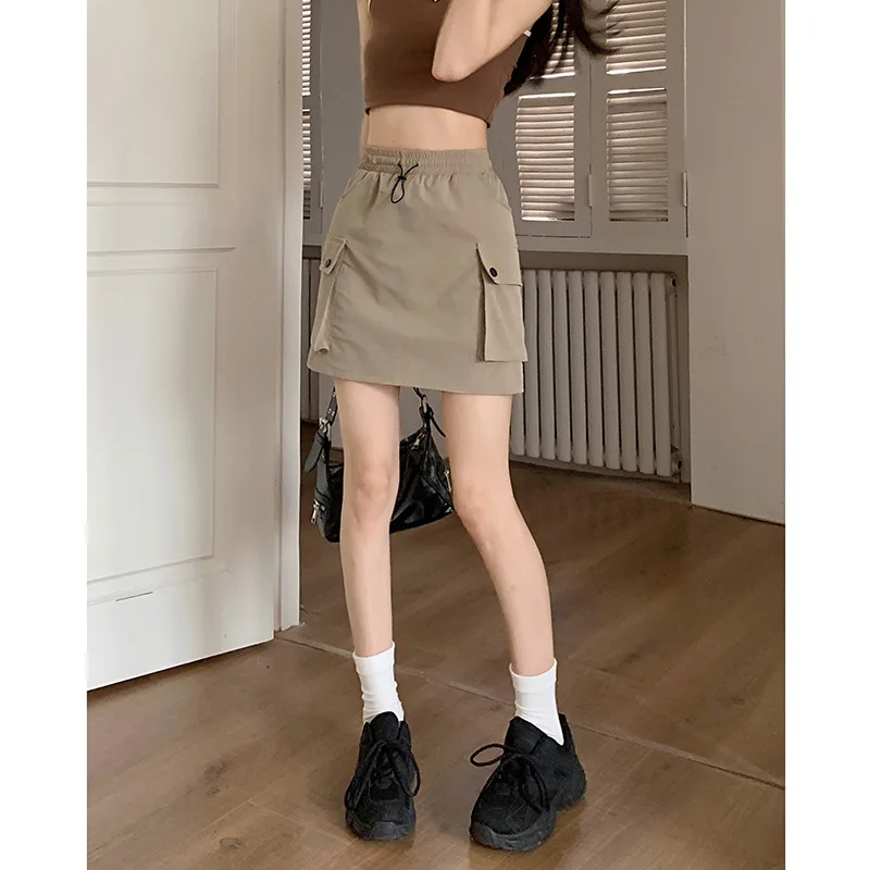 Street Gothic Pockets Mini Skirts Women Sexy Vintage Y2k Kpop Fashion High Waist Harajuku Black Cheap Clothes Short Skirt Woman