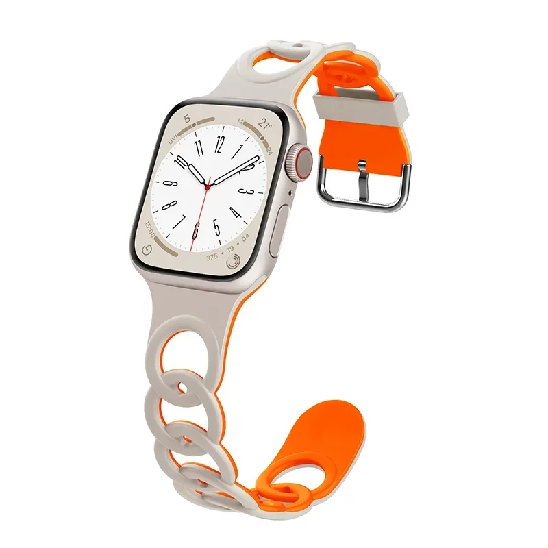 Soft Silicone Strap For Apple Watch Band Ultra 49mm 44mm 45mm 42mm 41mm 42mm 38mm sport Watchband iwatch Serise 8 7 6 5 bracelet