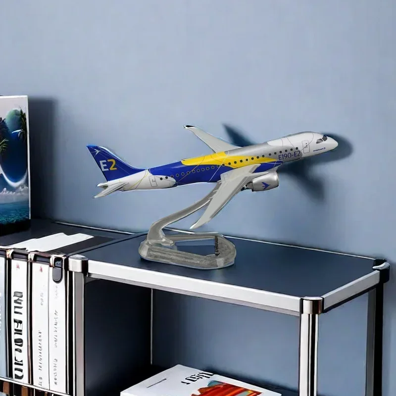 Scale 1/250 Embraer E190-E2 Airliner Miniature Diecast ABS Eco-friendly Plastic Static Aircraft Models Collectible Toys For Boys