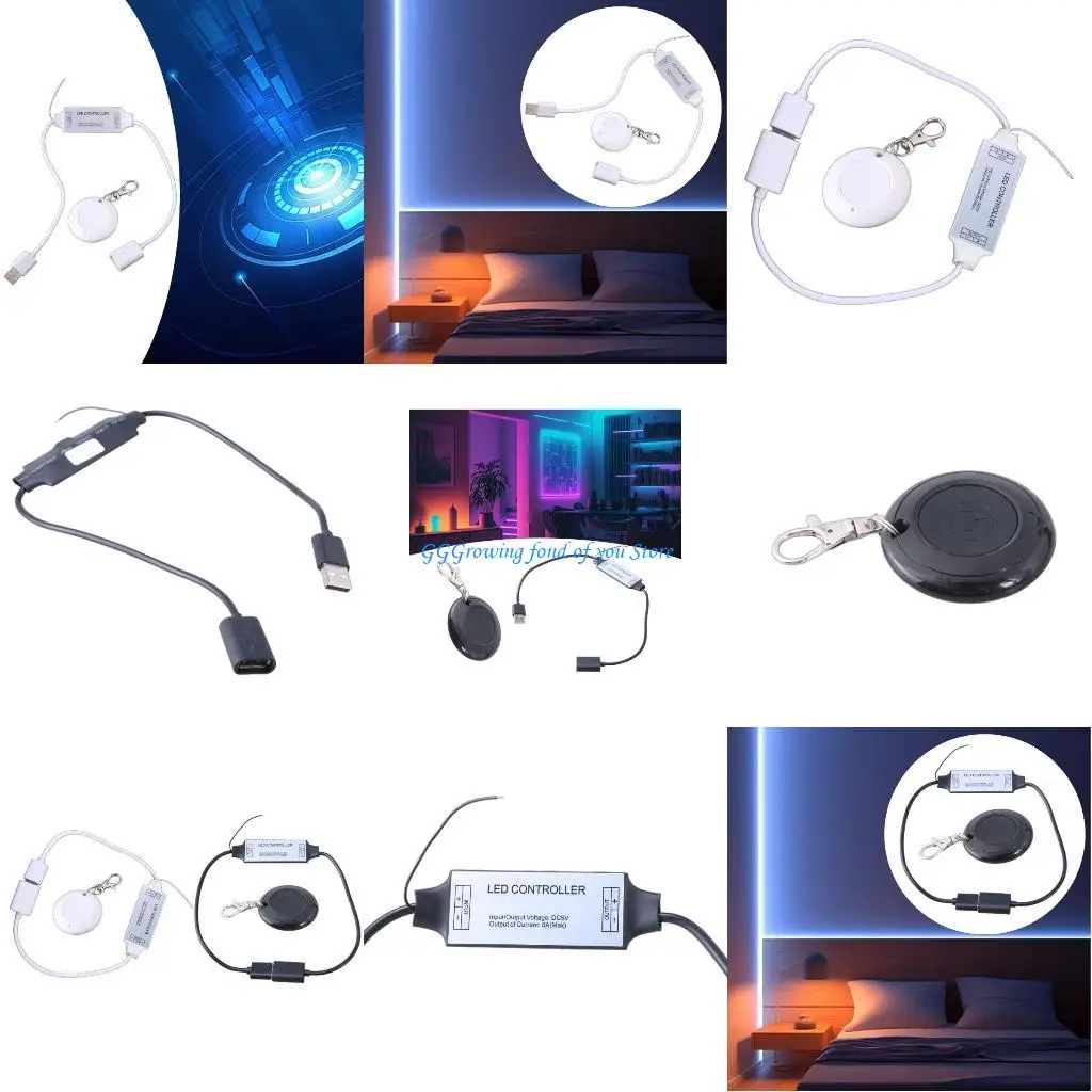 

H9EB USB-кабель контроллера с разъемами «папа-мама», шнур с беспроводным пультом дистанционного управления для светодиодной 5 В