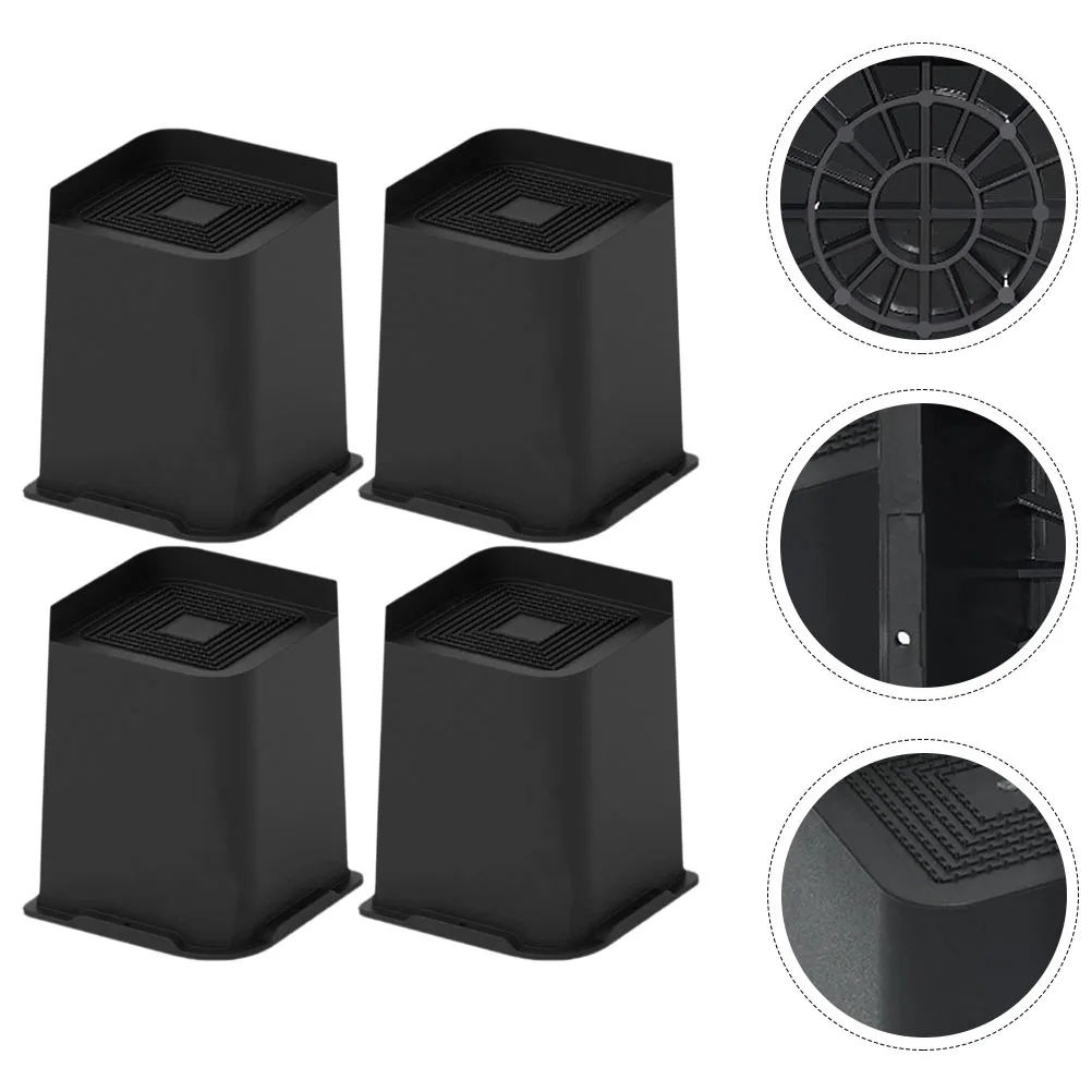 

4pcs Rubber Furniture Risers Anti-Skid Sofa Table Chair Bed Leg Raisers Heavy Duty Noise Reduction Lift Blocks For Home