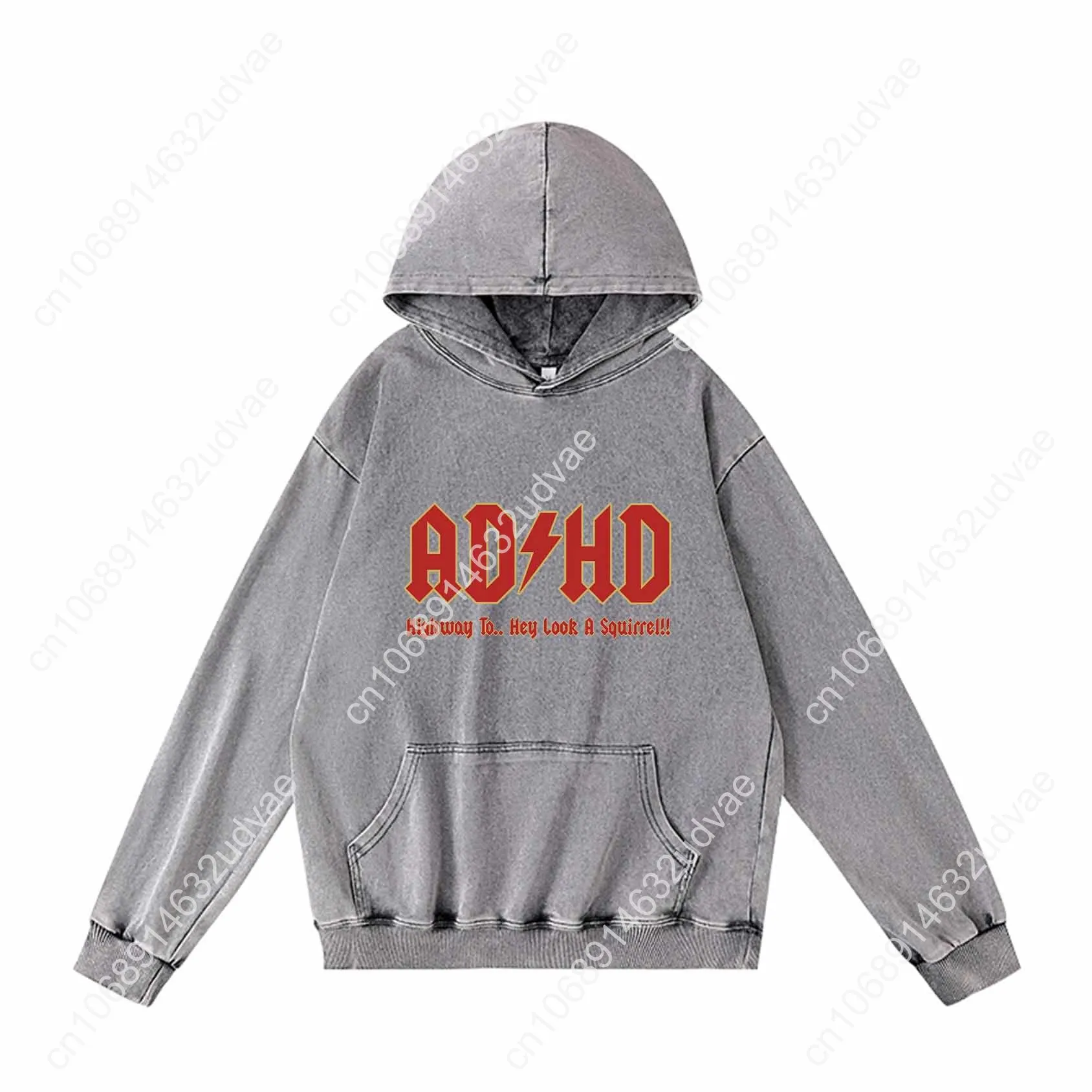 Go All Out Adult ADHD Highway to Hey Look A Squirrel Funny Music Hoodies Retro Hooded Man Woman Teenager Customized Tops
