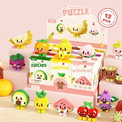 Micro Building Blocks Sets, 12 in 1 Cute Fruit Series for Kids Birthday Party Favors, Mini Building Blocks for Adults Kids