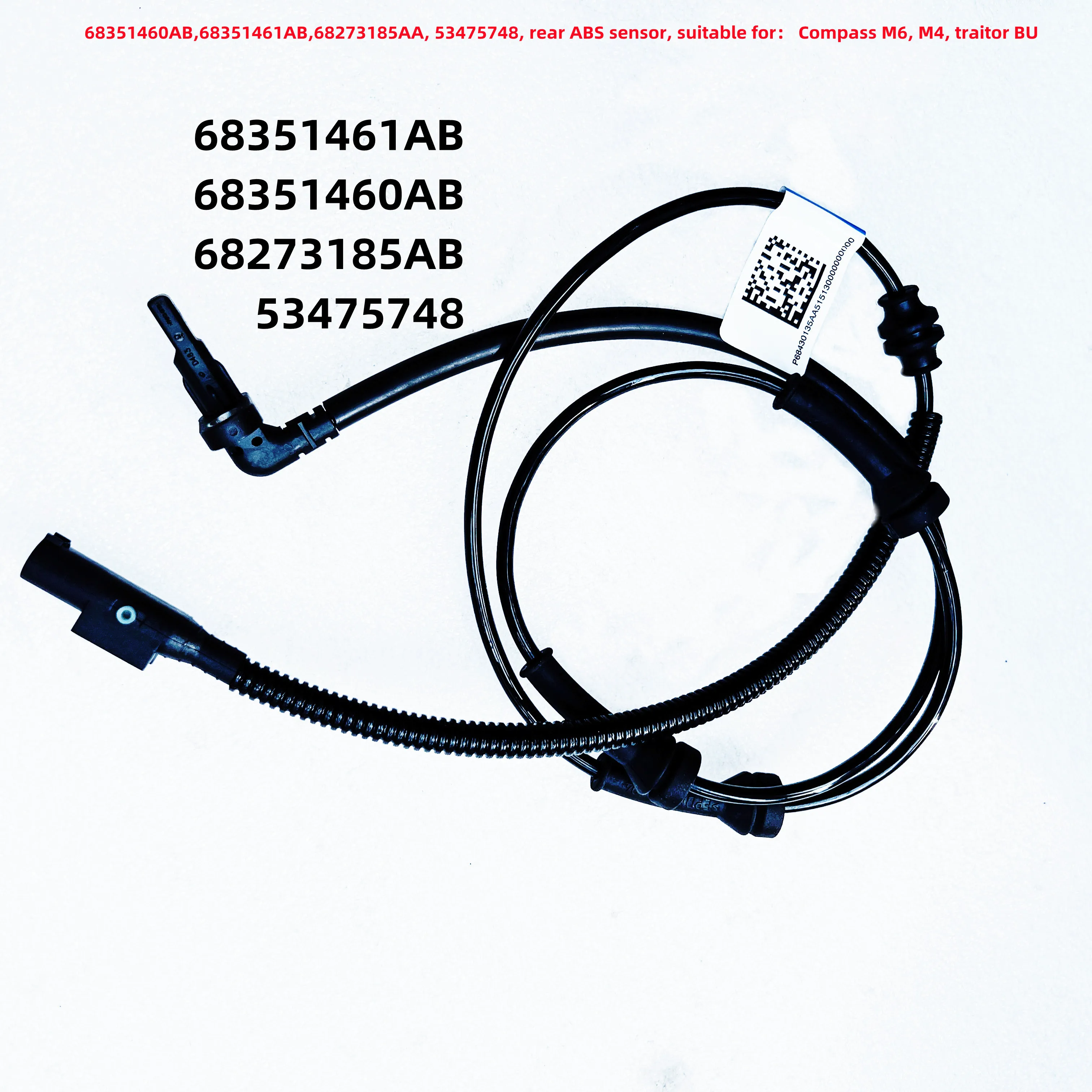 

Original Rear Wheel Speed Sensor, ABS Sensor,68273185AA,68351461AB,68351460AB,Suitable For: Compass M6,Traitor BU,500X,2015-202