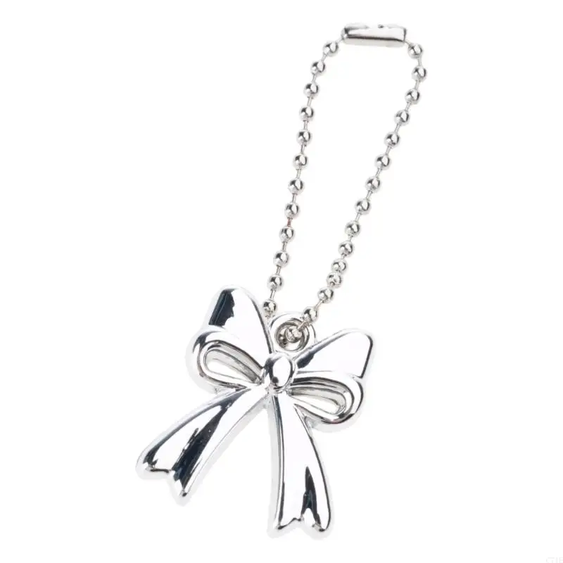  Unique 3D Beaded Chain Keyring Heart Bowknot Pendant Jewelry Accessory Decoration Charm For Keychains And Bags