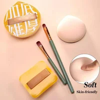 Ensemble de bouffantes de cosmétiques à coussin d'air, avec boîte de rangement, éponge de maquillage en barbe à papa, Clip en cuir souple, outils de maquillage à usage sec et humide 4
