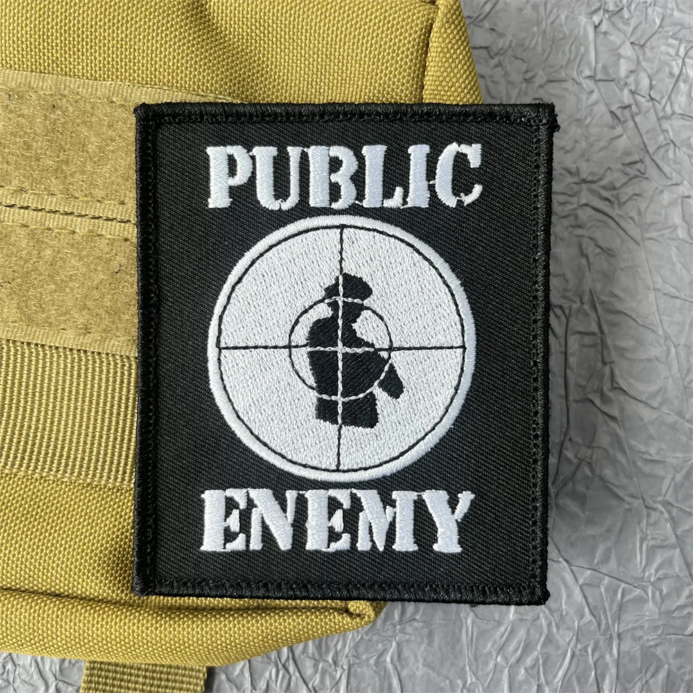 Public Enemy Target Practice Embroiderd Patch on Clothes Military Tactical Patches Backpack Hook and Loop Morale Badges