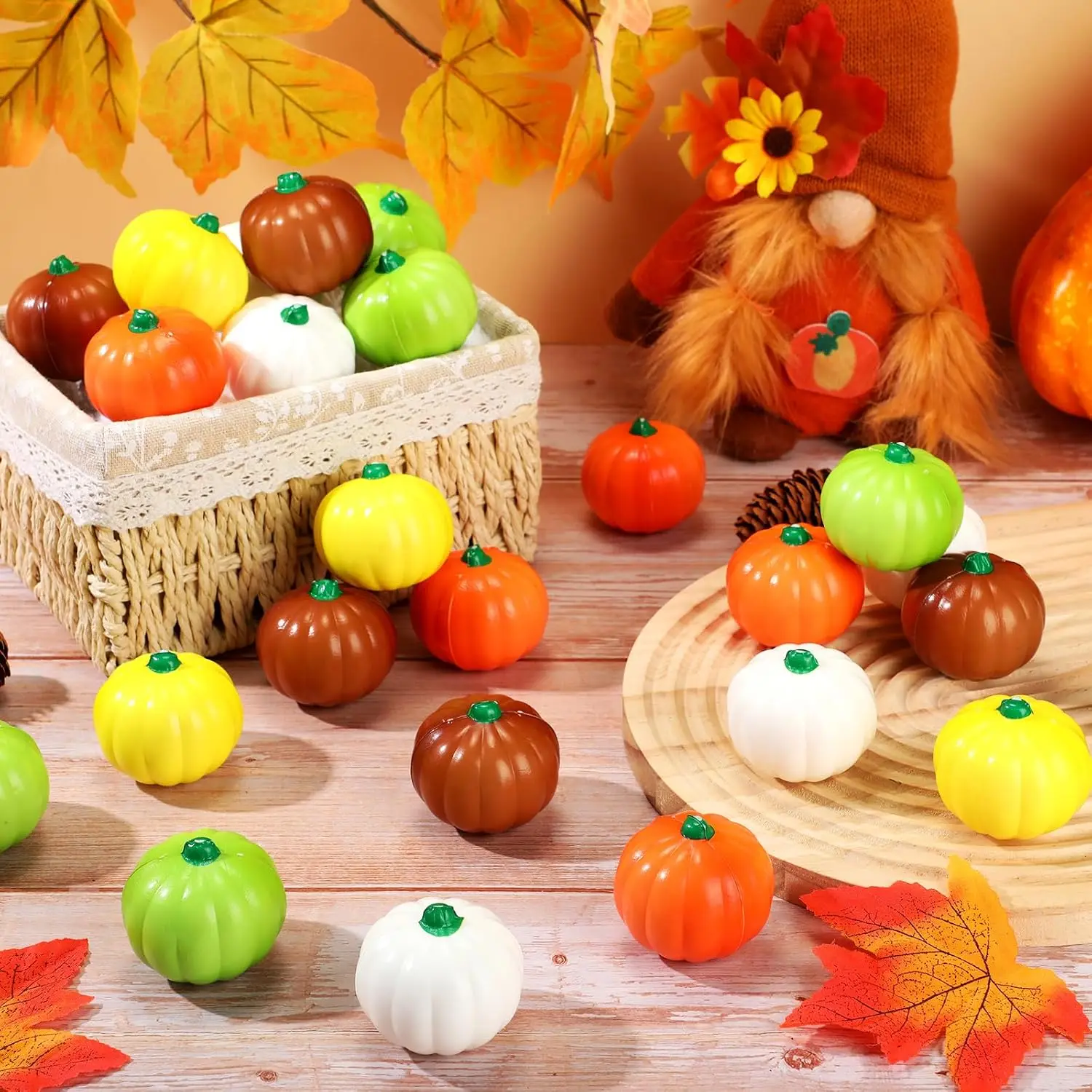 100 Pcs Fall Pumpkin Balls Halloween Fall Party Favor, Harvest