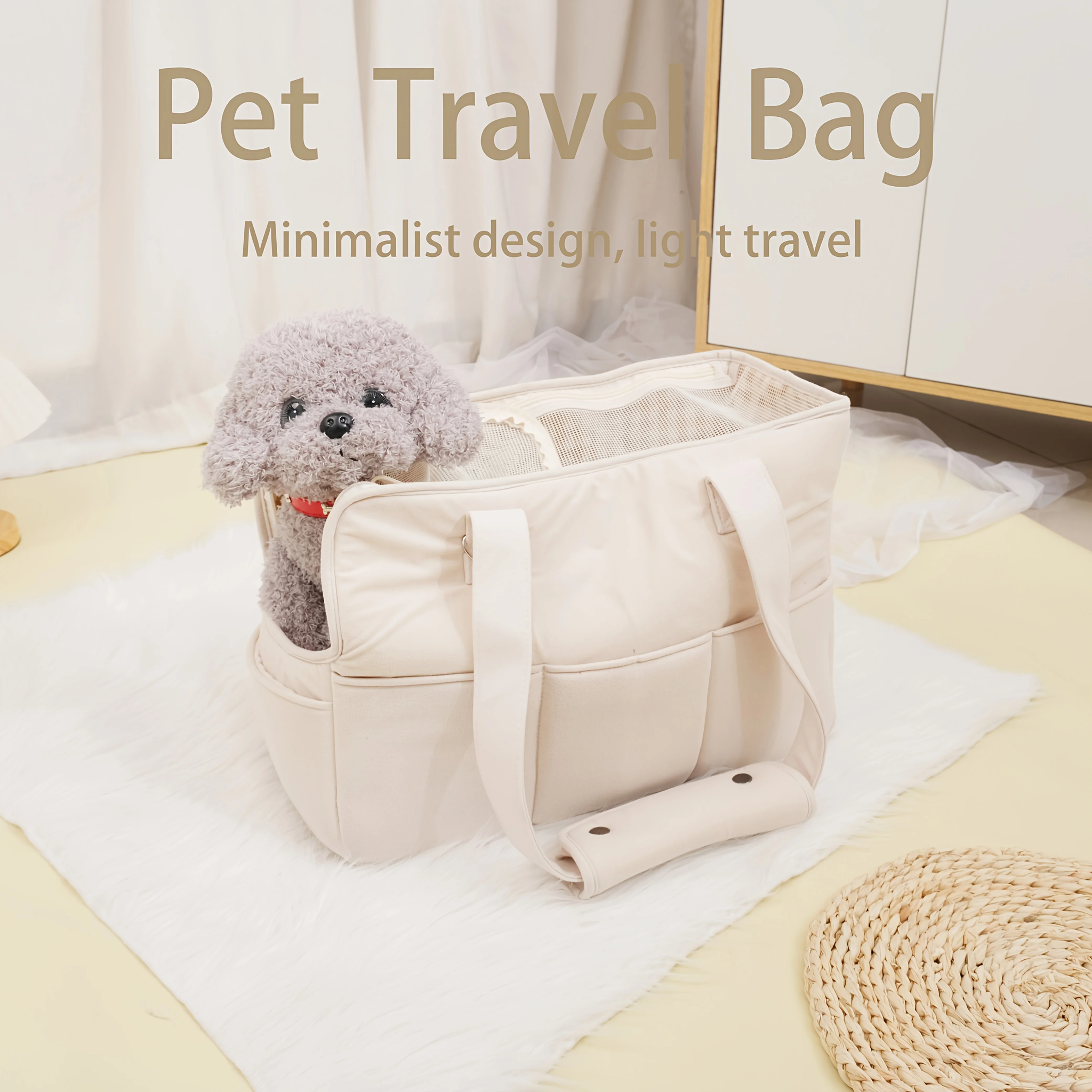 

Lightweight And Simple Pet Travel Bag In Stock Breathable With Zippered Closure Straps Portable Dog And Cat Crossbody Bag