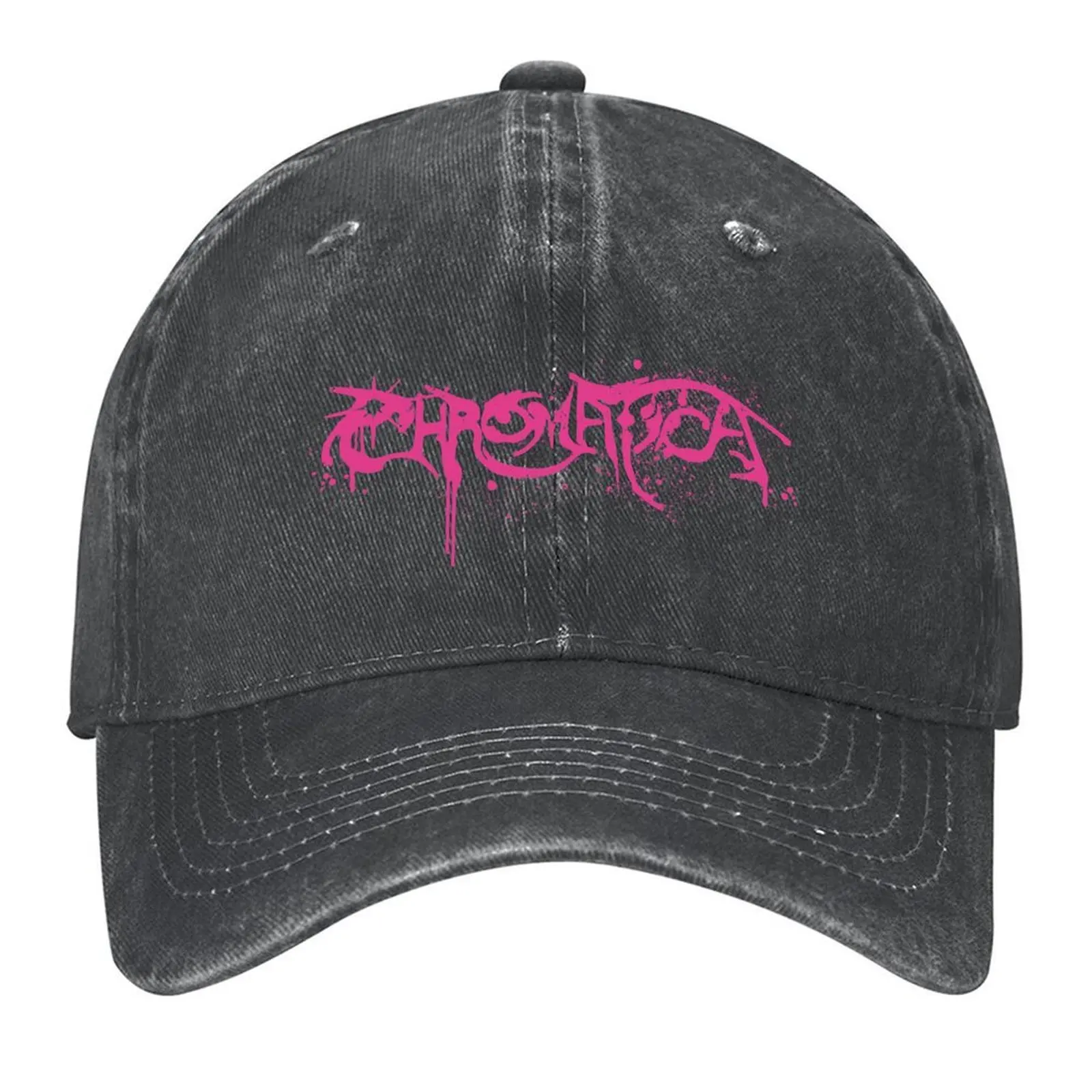 

Lady Gaga Chromatica Logo (Pink Spray Paint on Black) Baseball Cap tea Hat Kids Hat Hip Hop custom caps Hats Woman Men's