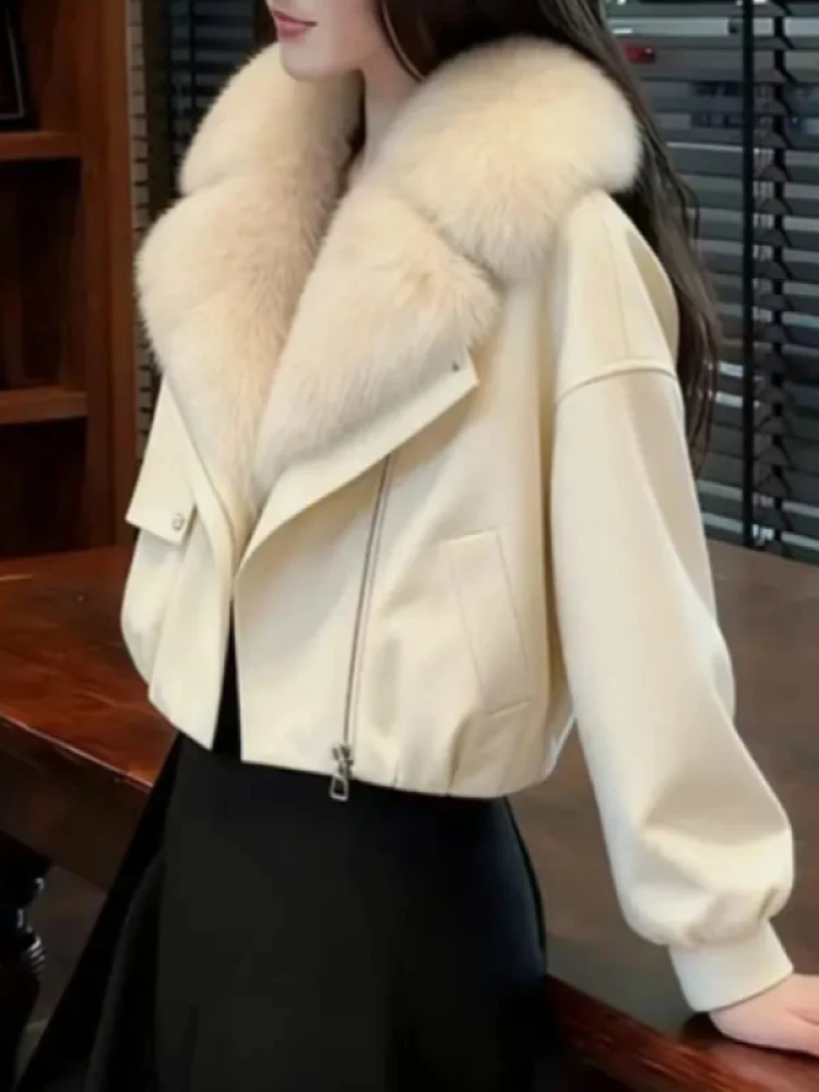 

Warm Cotton Jaet Women's ort Parka Coat Thi Outerwear with Large Fur Collar Korean Sle Loose Fit Winter 2026 New Arrival