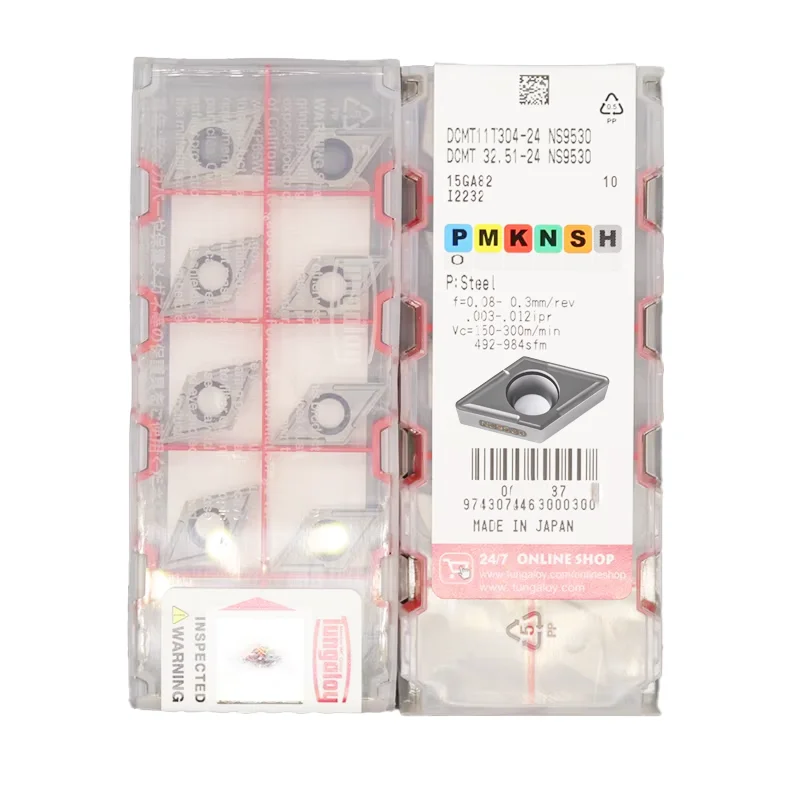

Tungaloy Original DCMT070204 DCMT11T302 DCMT11T304 DCMT11T308 -24 NS530 NS9530 CNC Turning Lathe Tools Cermet carbide Inserts