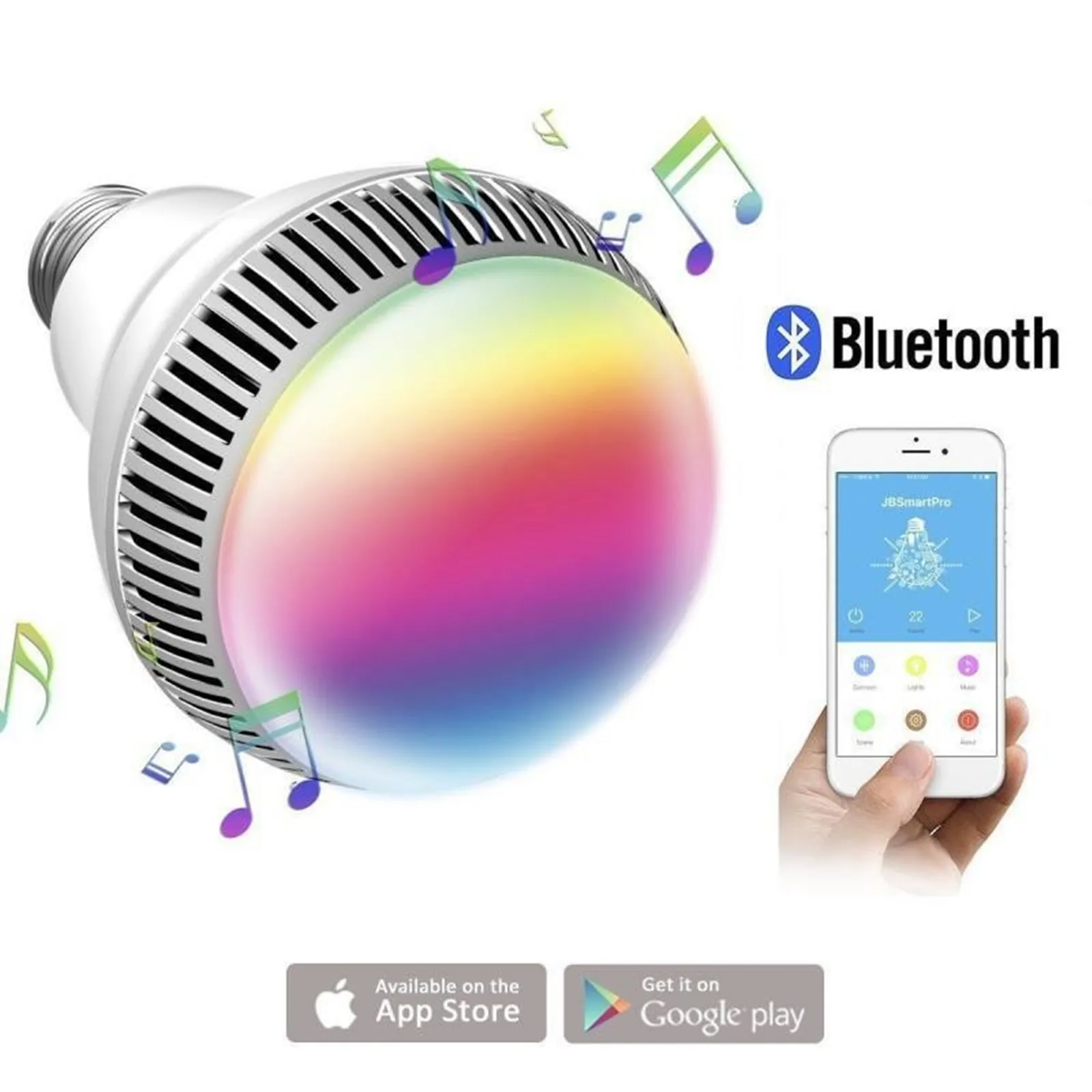 App casa inteligente colorido bola mágica canhão mágico sem fio bluetooth alto-falante lâmpada led som de música lâmpada inteligente e27