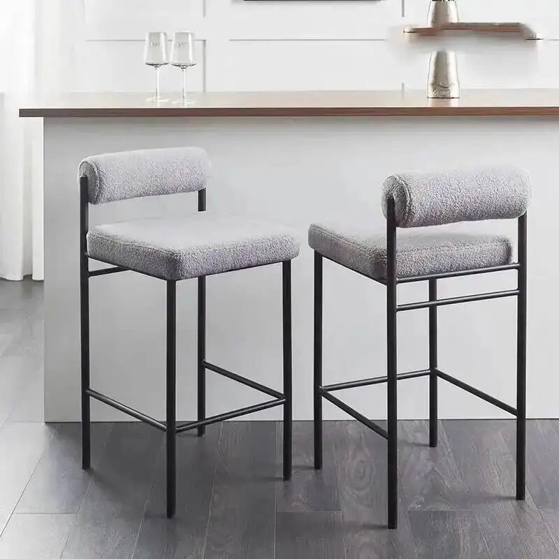 Wood Bar Stools Comfortable Minimalist Ergonomic Modern Nordic Gray Chairs Bar Camping Gaming Banqueta Garden Furniture Sets