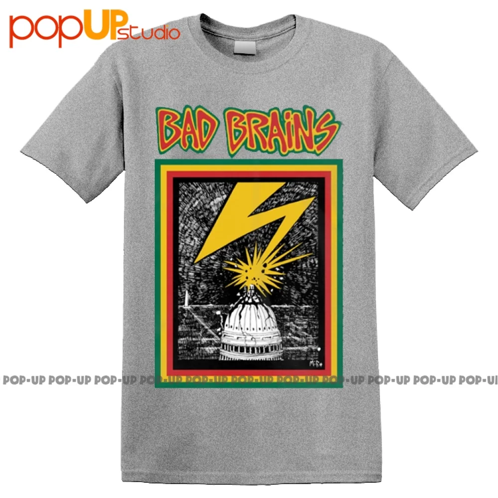 BAD BRAINS-camiseta "BAD BRAINS", color gris