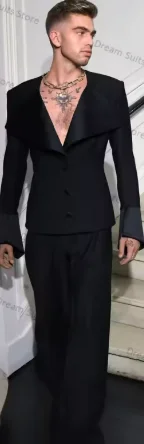 

Black Men Suits for Wedding 2 Pieces Blazer+Pants Autumn Custom Made Jacket Groom Tuxedo Custom Made Cotton Office Coat Trousers