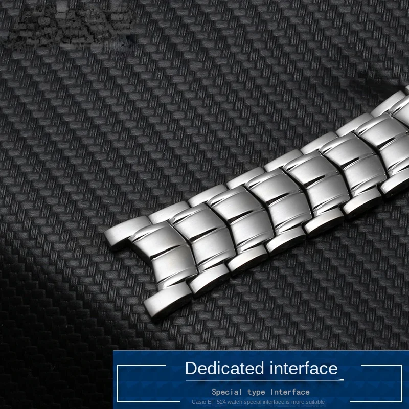 Solid Stainless Steel Watch Band for Casio Edifice Series 5051 EF-524D-7AV/SP-1AV Comfortable to Wear Notch Watch Strap Men