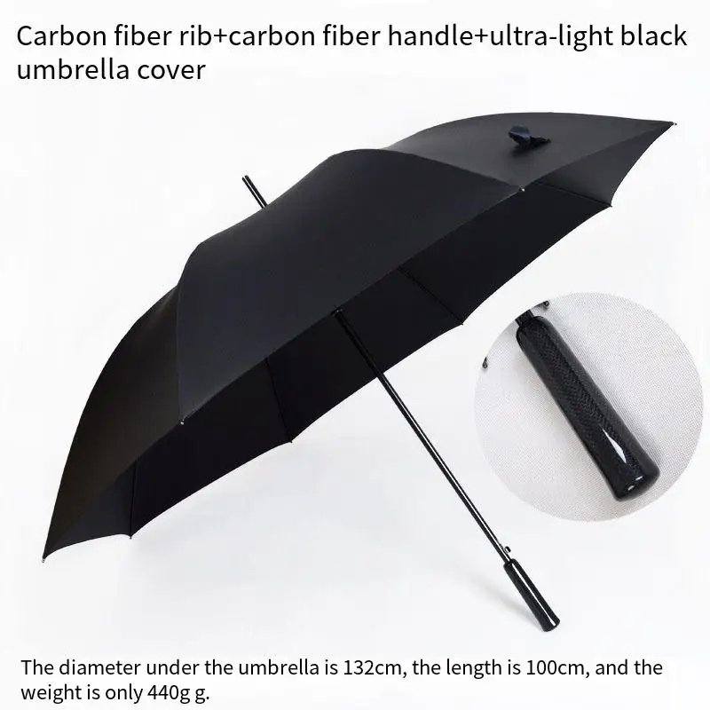 100kg bear unbreakable self-defense golf car umbrellas all carbon double fiberglass 280T/5D Formosa anti-uv black long  parasol