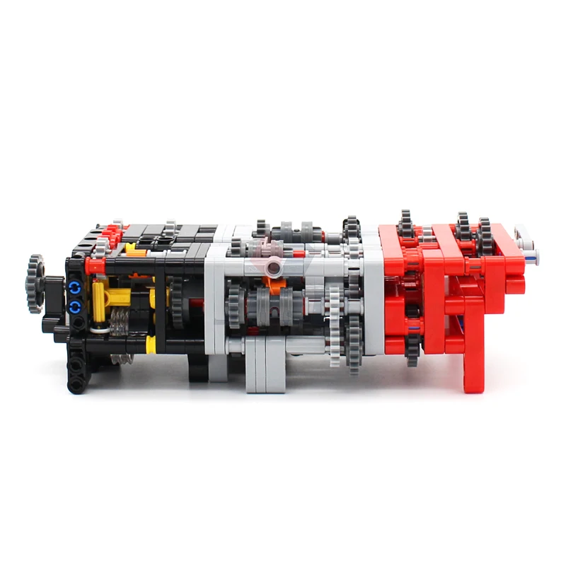 399 PCS High-tech 12 Speed Sequential Gearbox Model Set MOC Building Blocks Compatible PF Set Technology Transmission Bricks Toy