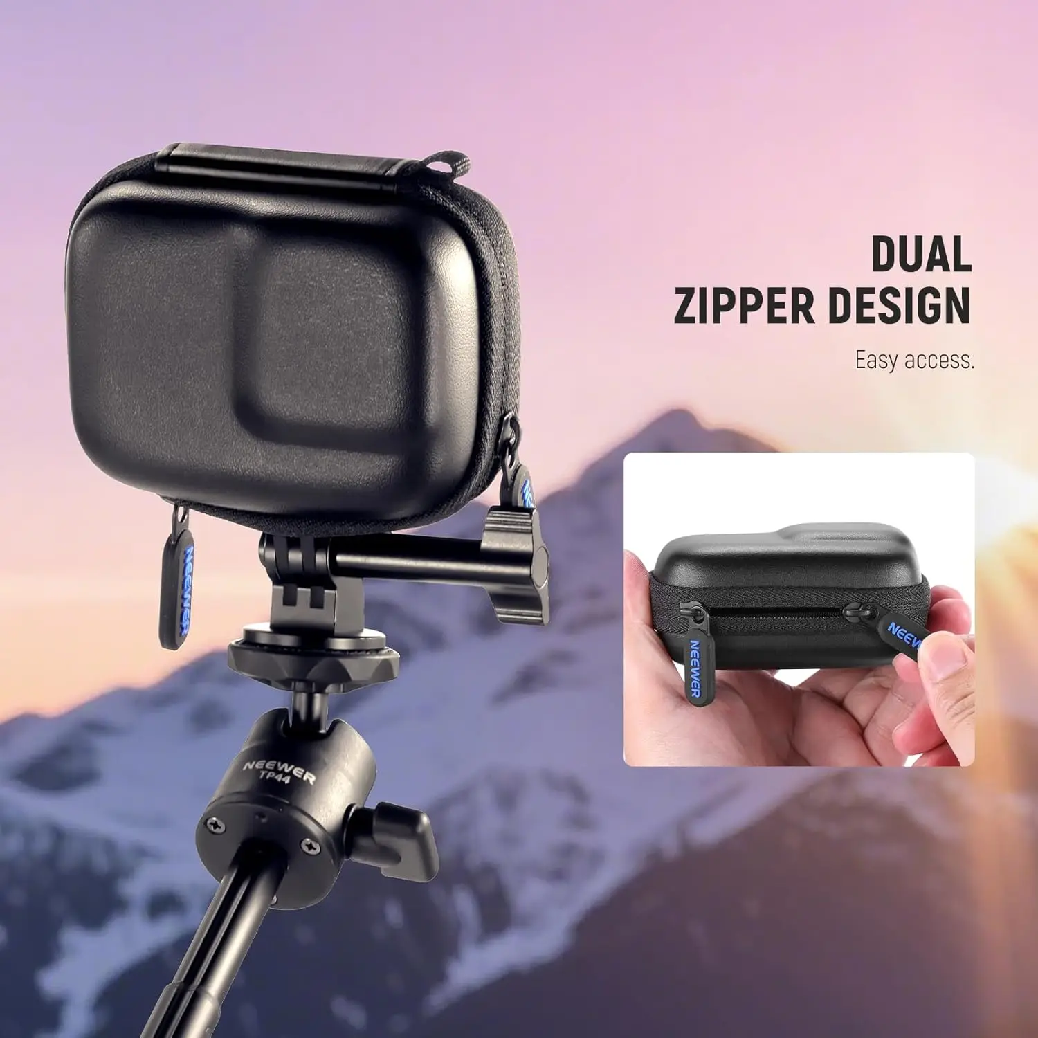 NEEWER DJI OSMO Action 5 Pro 4 3対応キャリングケース、GoPro Hero 13 12 Insta360用小型トラベルプロテクター収納バッグ