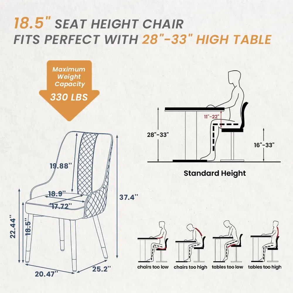 طقم كراسي بار من الجلد الصناعي مقاس 38 بوصة مكون من 2 أرجل معدنية عالية الظهر للمطبخ وغرفة المعيشة باللون الرمادي حسب الطلب