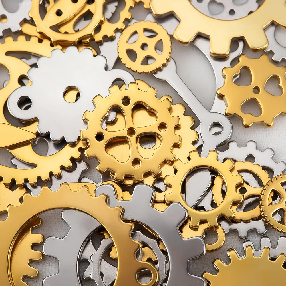 

15pcs Stainless Steel Gear Pendant Mechanical Steampunk Cogs Charms for DIY Jewelry Making Necklace Accessories Wholesale Crafts