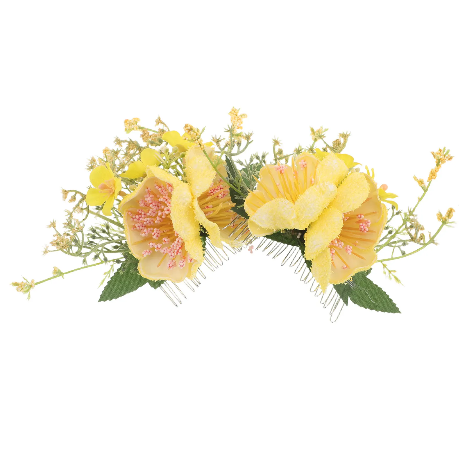 

2Pcs Hawaiian Flower Hair Comb Artificial Hibiscus Plumeria Floral Side Clip Beach Wedding Luau Party Bridal Tropical Hairpiece