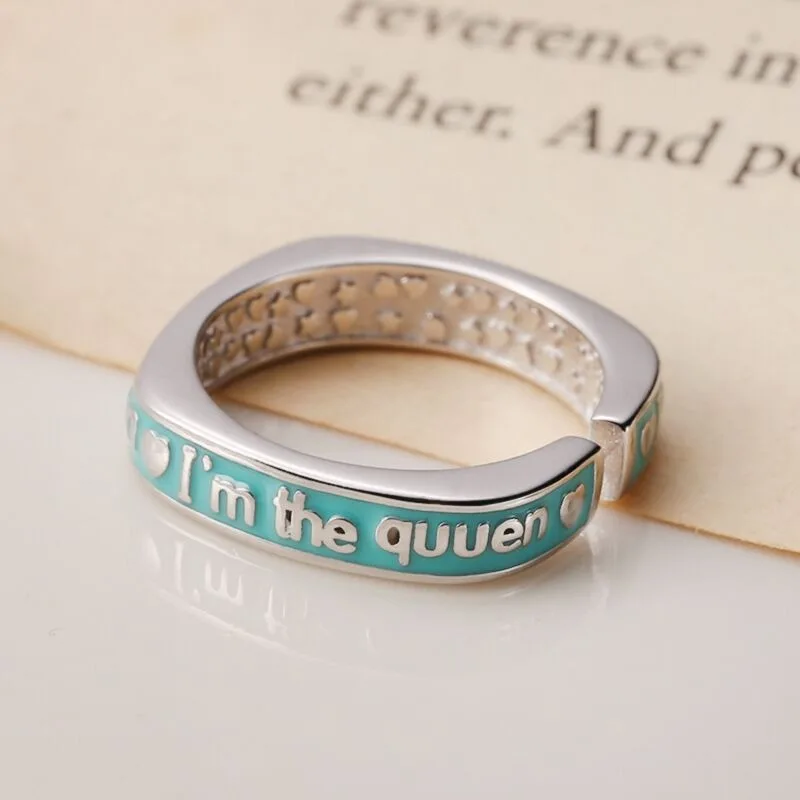 Sweet Gentle Cute Wind Dropper Adhesive Letter Love Ring Exquisite Simple Temperament Small Fresh Forest Classic Versatile Ring