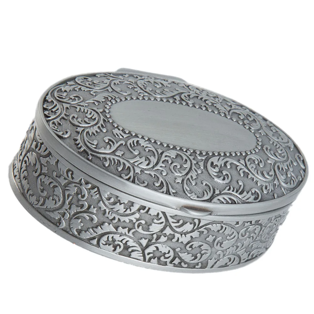 

Alloy Jewelry Storage Case Lightweight Travel Small Ring Box Metal Crafts Gifts For Women Girls Valentine Christmas Present