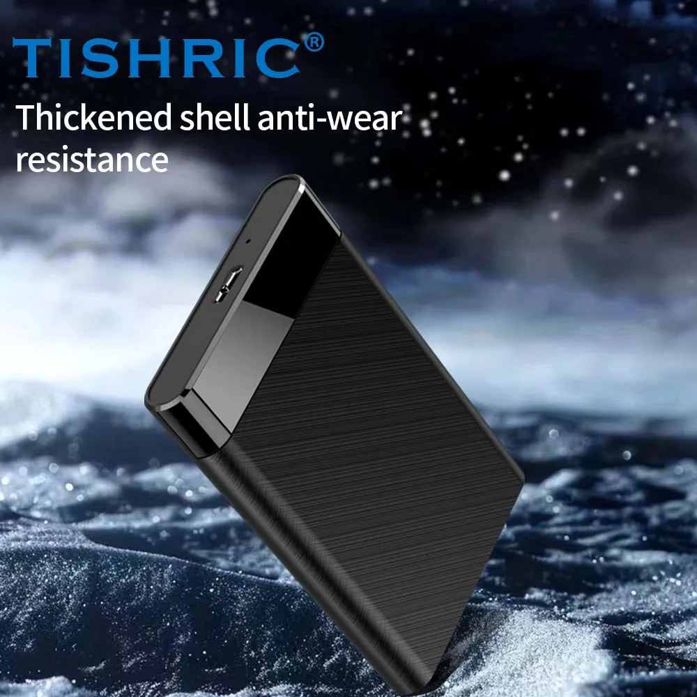 TISHRIC-funda HD externa SSD de 2,5 pulgadas, Sata a Usb 3,0/carcasa de disco duro tipo C/caja/carcasa de hasta 5Gbps