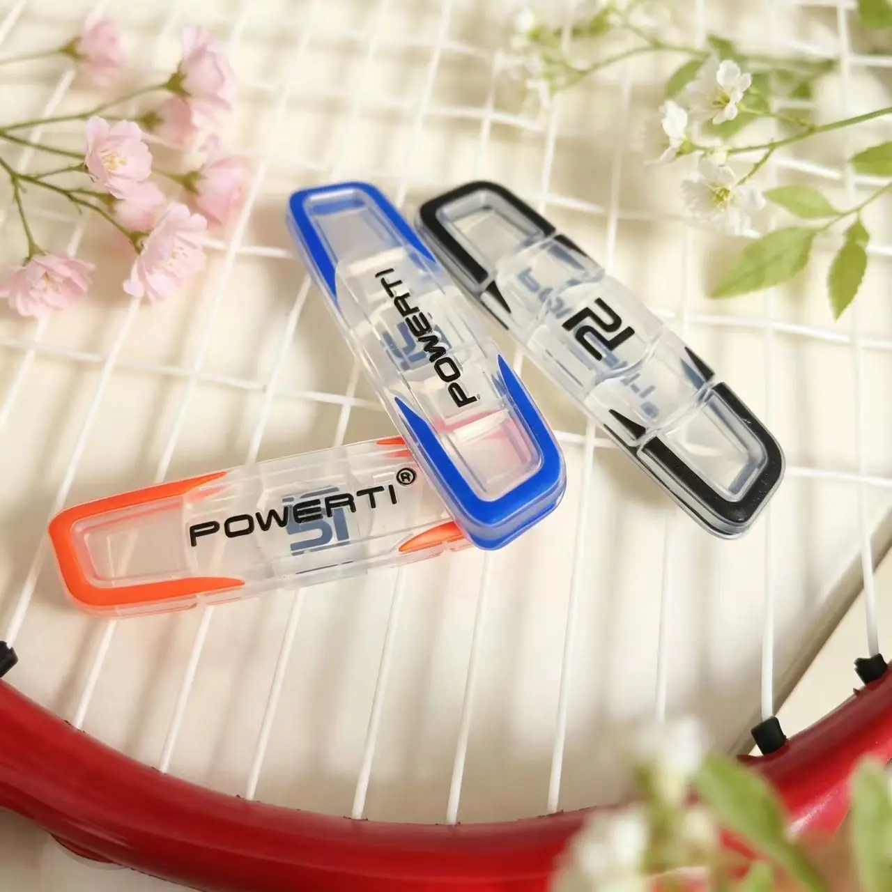 POWERTI Long Strip Tennis Vibration Dampener Transparent Silicone Shock Absorbing Tennis Racket Accessory