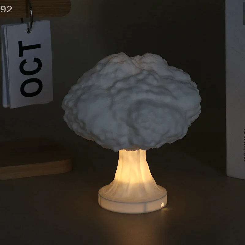 Lámpara de mesa de nube de setas con explosión de bomba atómica, lámpara de explosión nuclear de nube de setas 3D, lámpara atmosférica de luz nocturna modelo bomba,