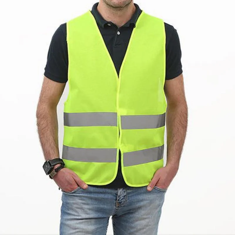 Gilet riflettente di sicurezza per auto gilet a strisce gilet a strisce riflettenti gilet riflettente di emergenza per auto giacca ad alta visibilità in rete fluorescente