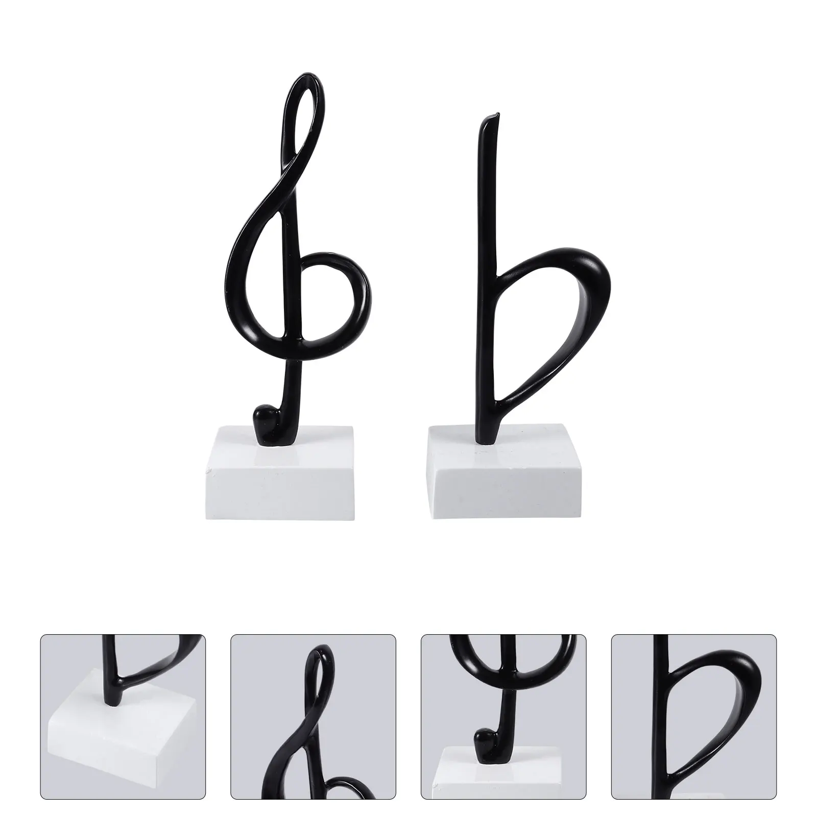 

2 Pcs naments Musical Notes Home Decor Gift Resin Modern Note Figurine Figurine Desktop Model Art Furnishings Modern Statue