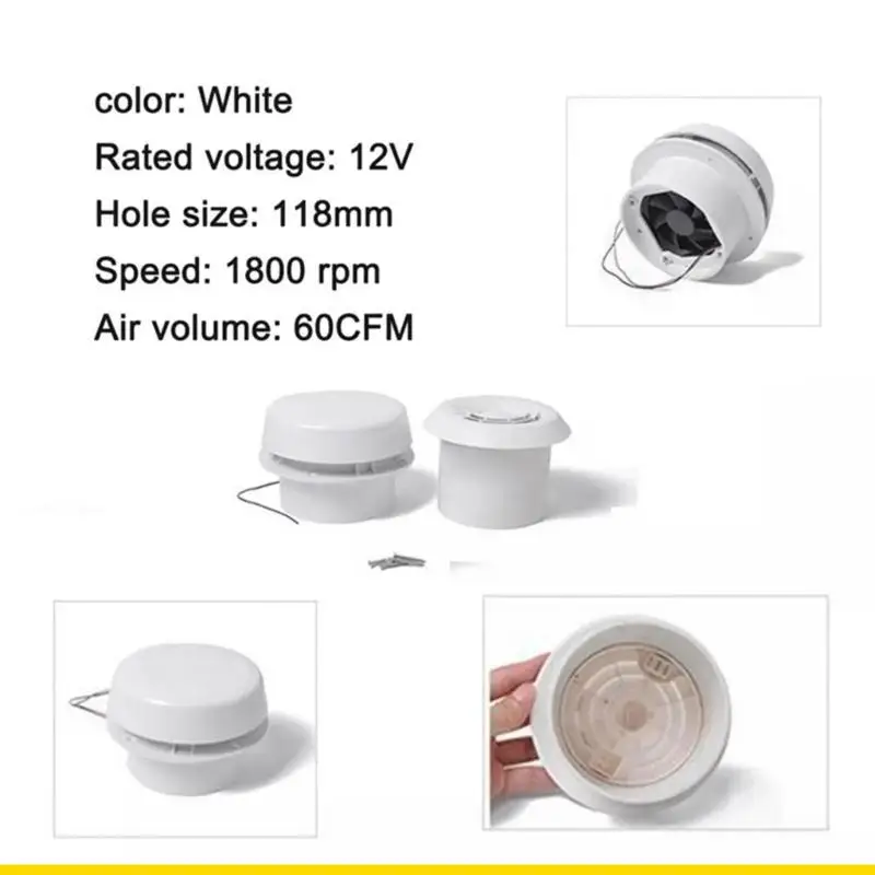 SZCH Campers Motorhome Silent Mushroom for Head Exhaust Fans Cooling Ventilation V