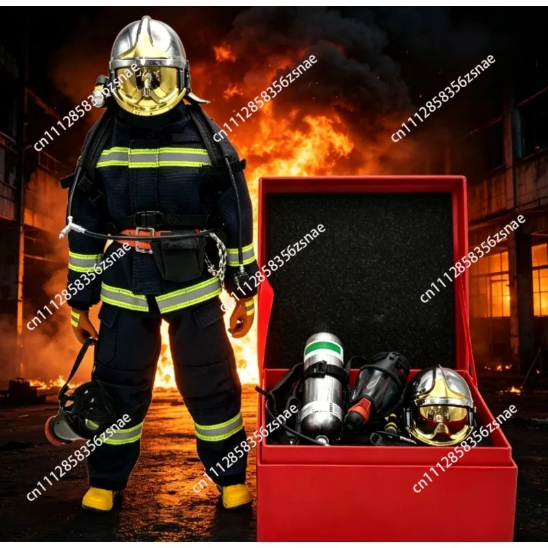 Suitable for 1:6MSA Mesian fire helmet + self-contained respirator air call model cover soldier equipment accessories