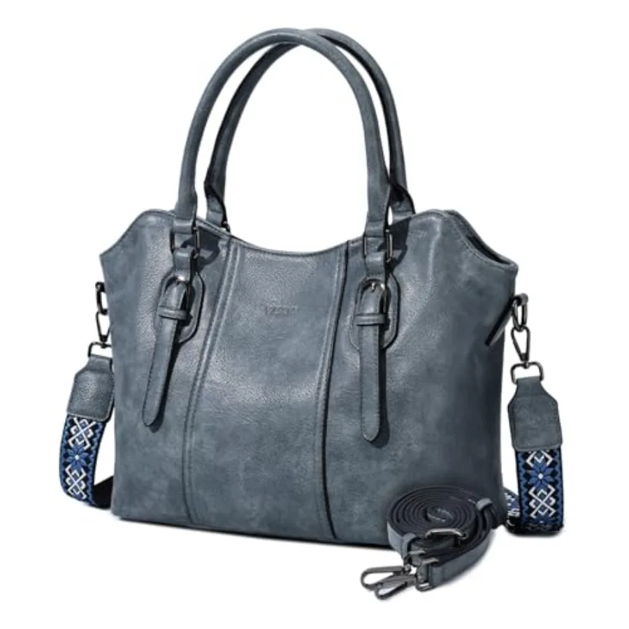 Hobo Bags for Women Vegan Leather Top Handle Satchel Shoulder Purse Handbag Purse with Crossbody Guitar Strap