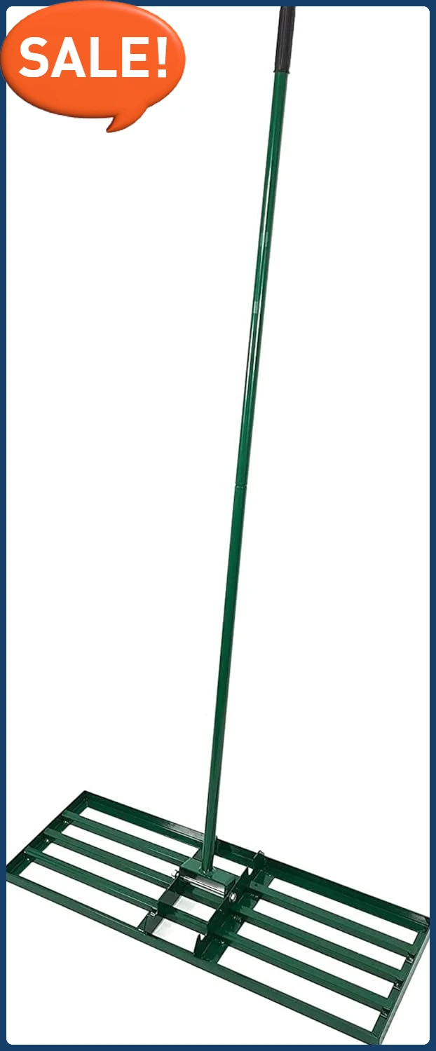 

Leveling Rake – 36" Steel Handle Yard Leveler, Lawn Level Tool for Creating a Flat Surface - Works for Soil, Dirt, Topdressing
