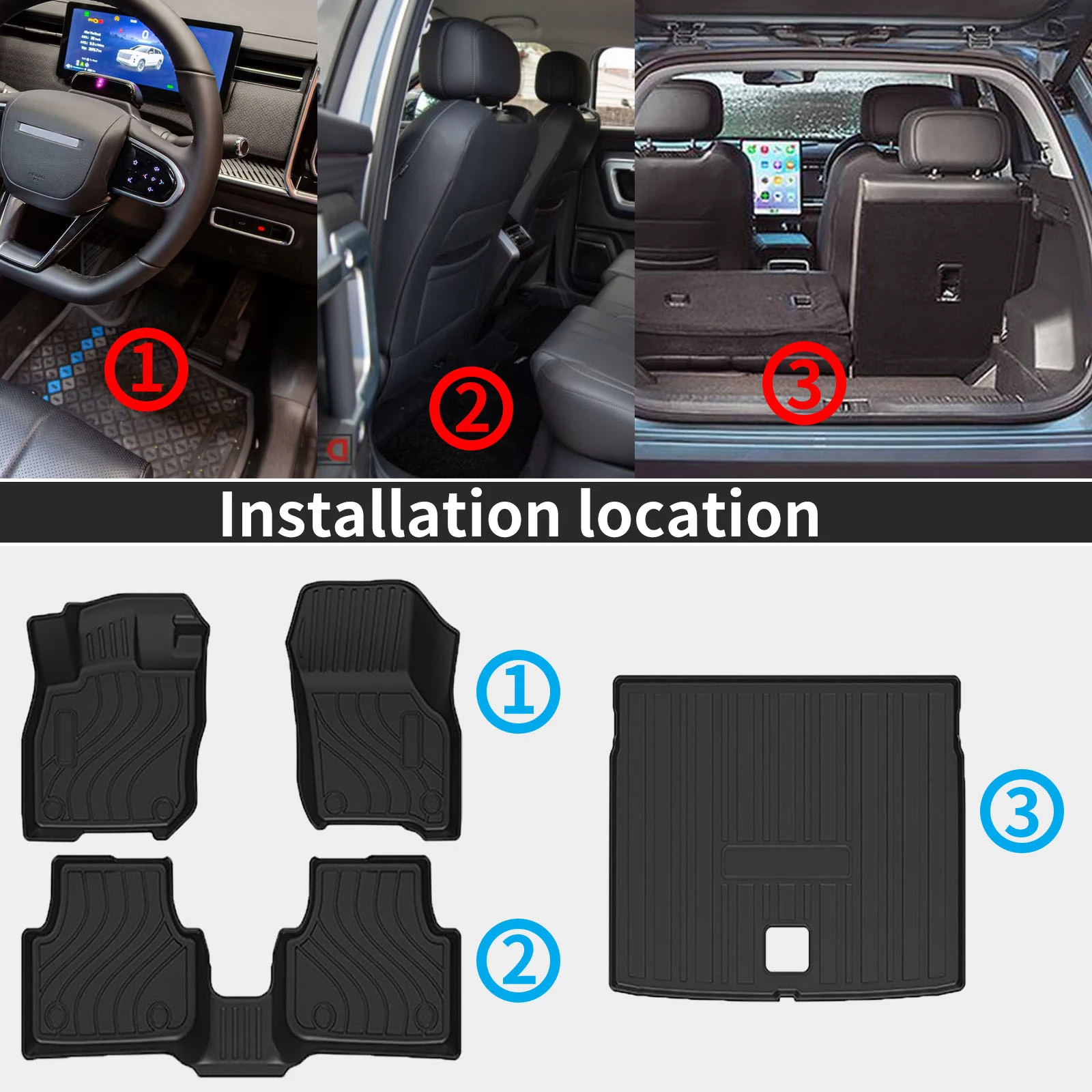for Cupra Formentor 2025-2018 TPE Car Floor Mats Waterproof Non-Slip Easy Clean Accessories