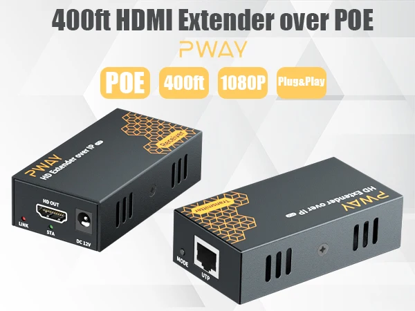 

Удлинитель HDMI с поддержкой POE Растягивающий сигнал до 150 м 1080P 60 Гц Cat6 Plug Play 1 для многофункциональной настройки для бесперебойного, стабильного просмотра
