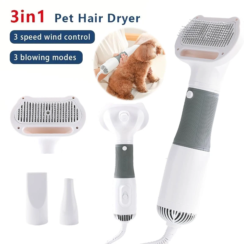 

New Pet Water Blower Hair Pulling Blowing Wind Modeling 3 in 1 Artifact Cat Dog High Performance Electric Powered Hair Dryer