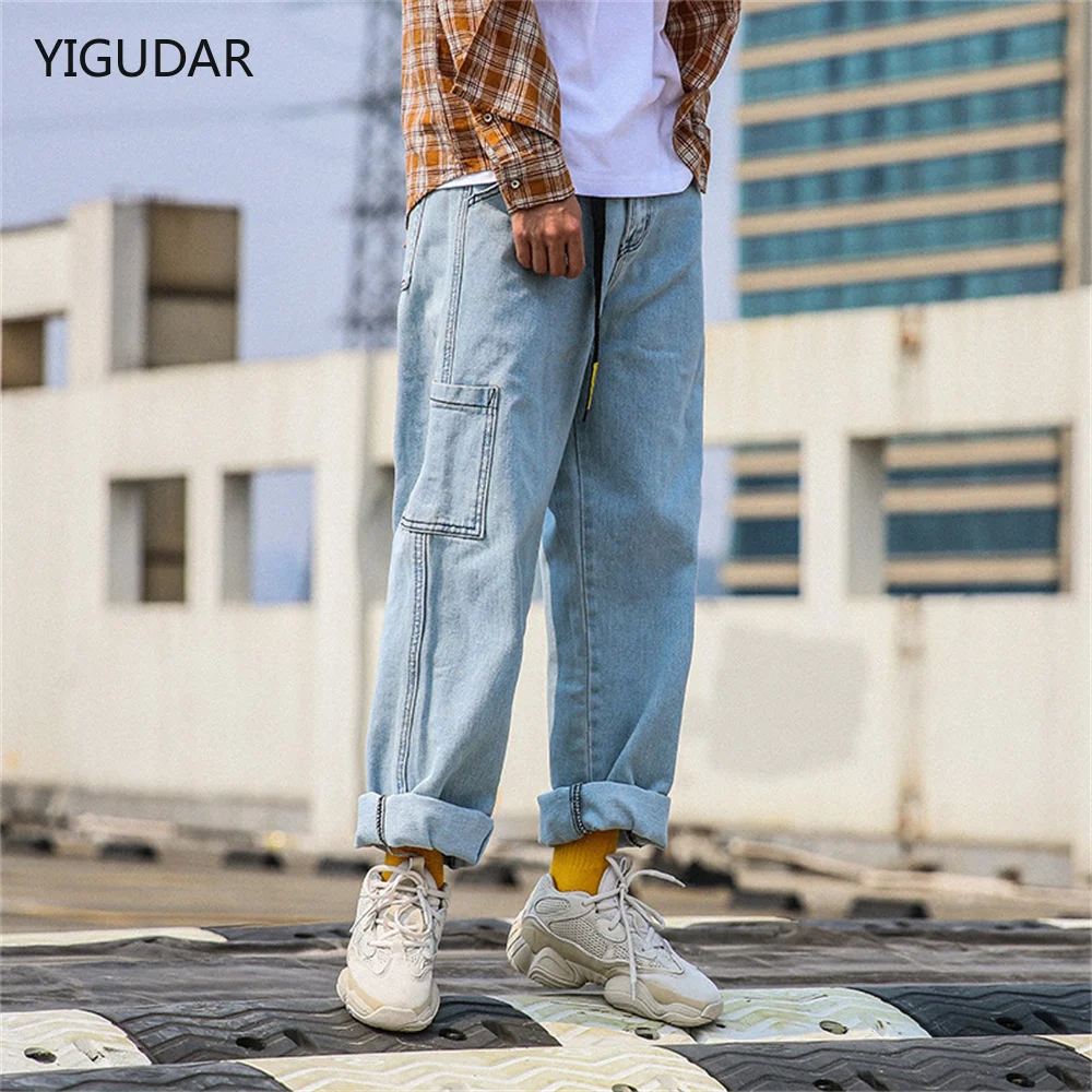 

Men Classic Jeans Pants Straight-leg Loose Jeans Baggy Pants Male Cargo Korean Streetwear Hip Hop Harajuku Jogger Trousers New