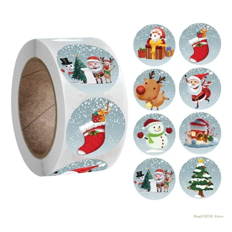 QX2E Merry Christmas Stickers Santa Thank You Label Online Retailers Small Shops